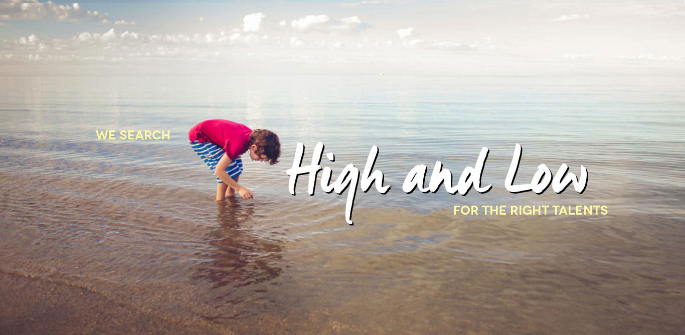 We search high and low for the right talents